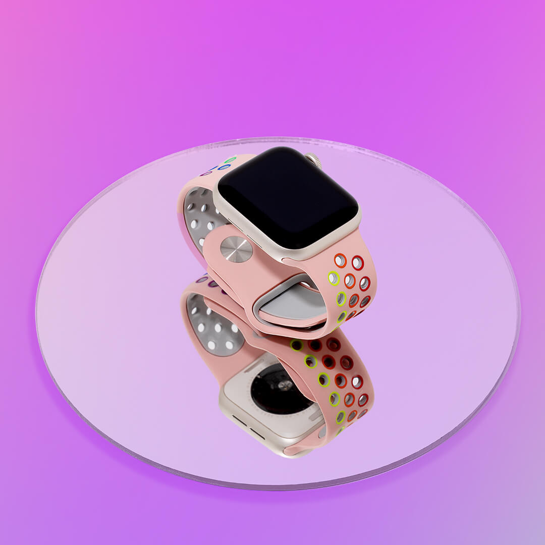 Silicone Sports Apple Watch Band - Pink/Pride