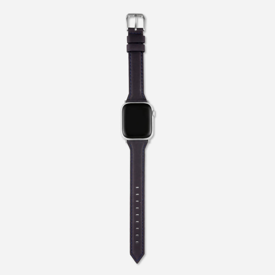 Slim Leather Apple Watch Band - Basalt