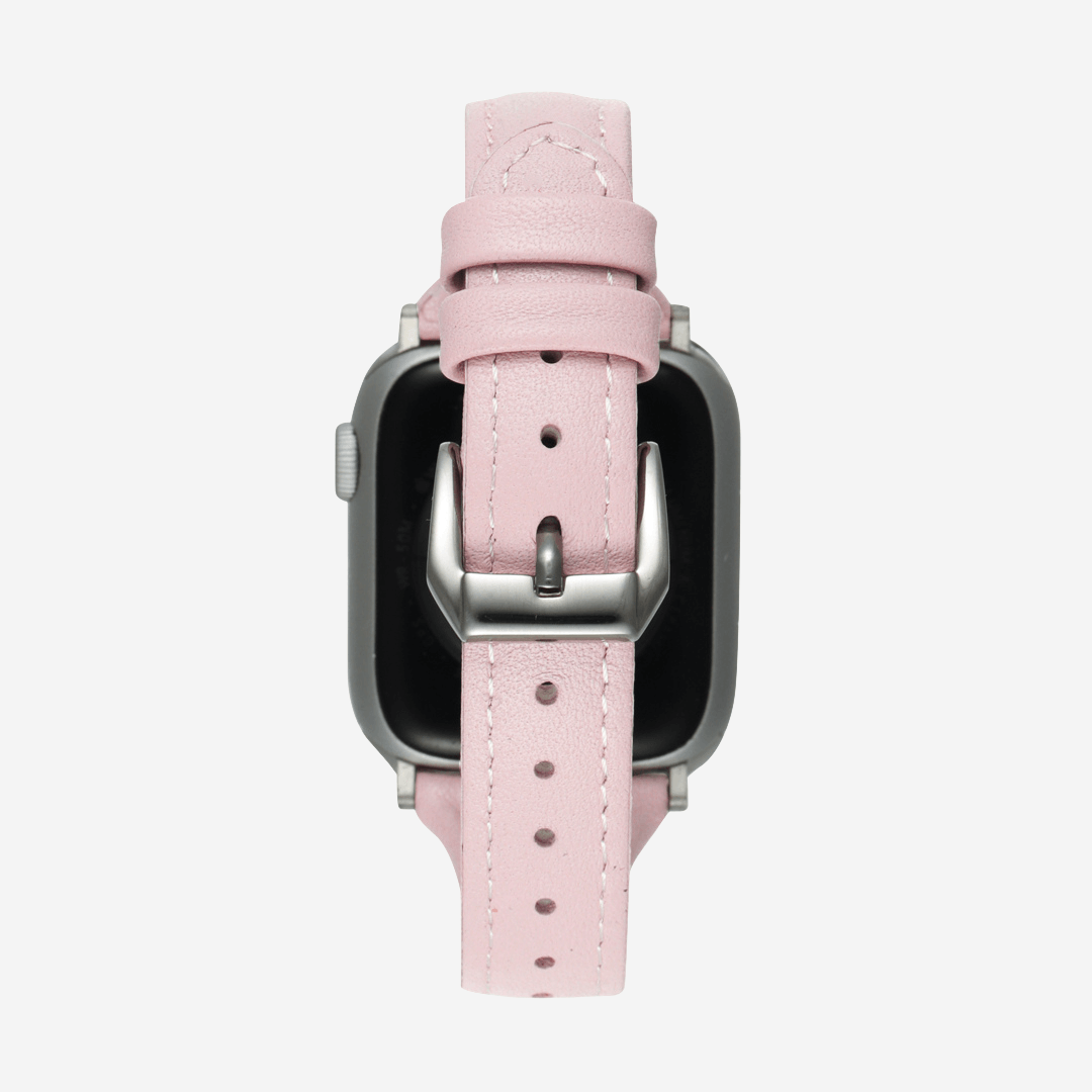 Slim Leather Apple Watch Band - Blush