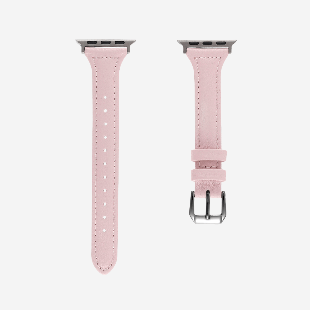 Slim Leather Apple Watch Band - Blush