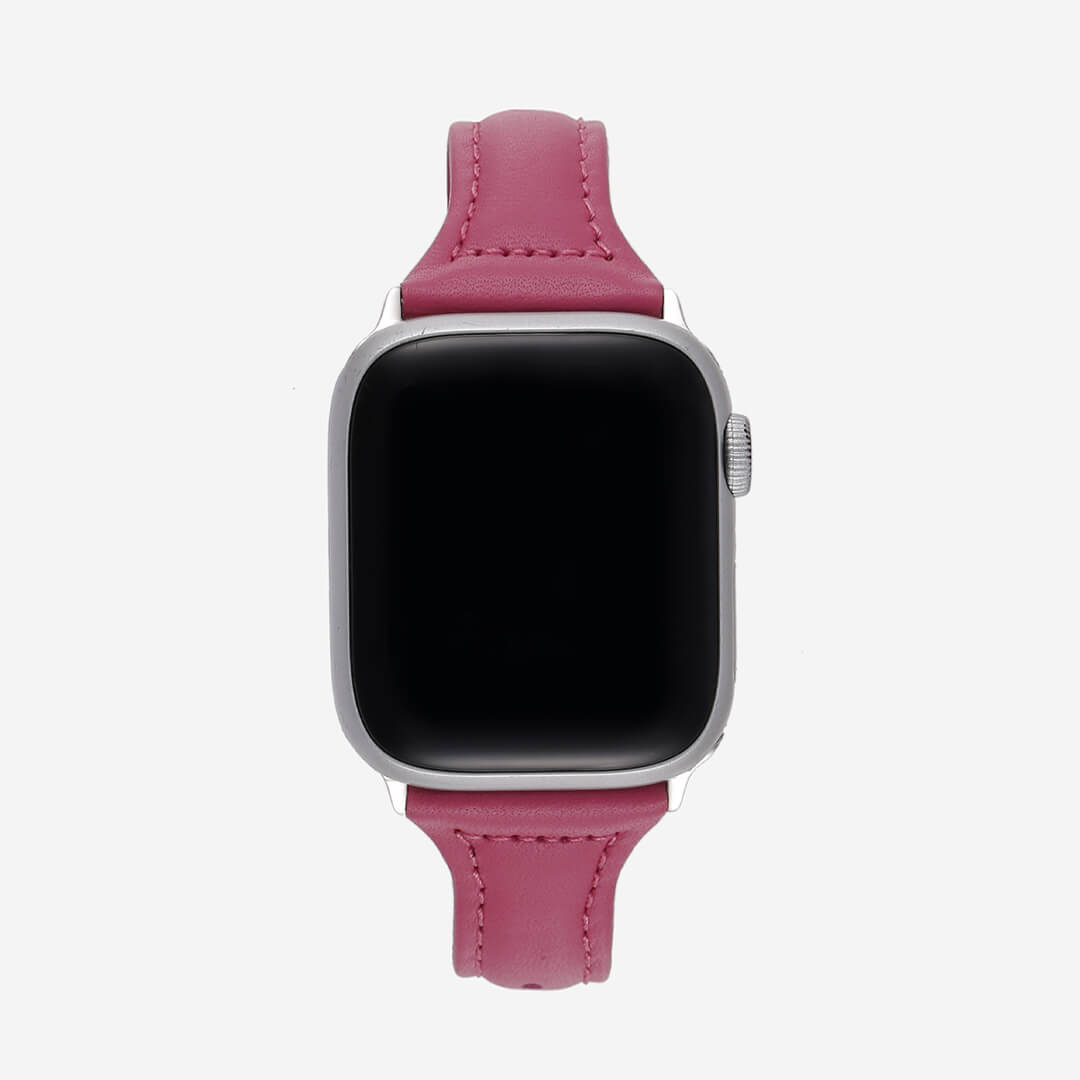 Slim Leather Apple Watch Band - Fuchsia