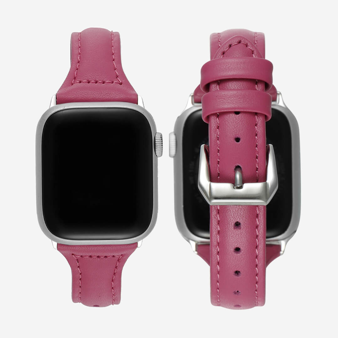 Slim Leather Apple Watch Band - Fuchsia