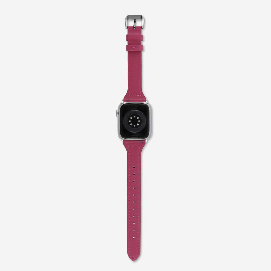 Slim Leather Apple Watch Band - Fuchsia