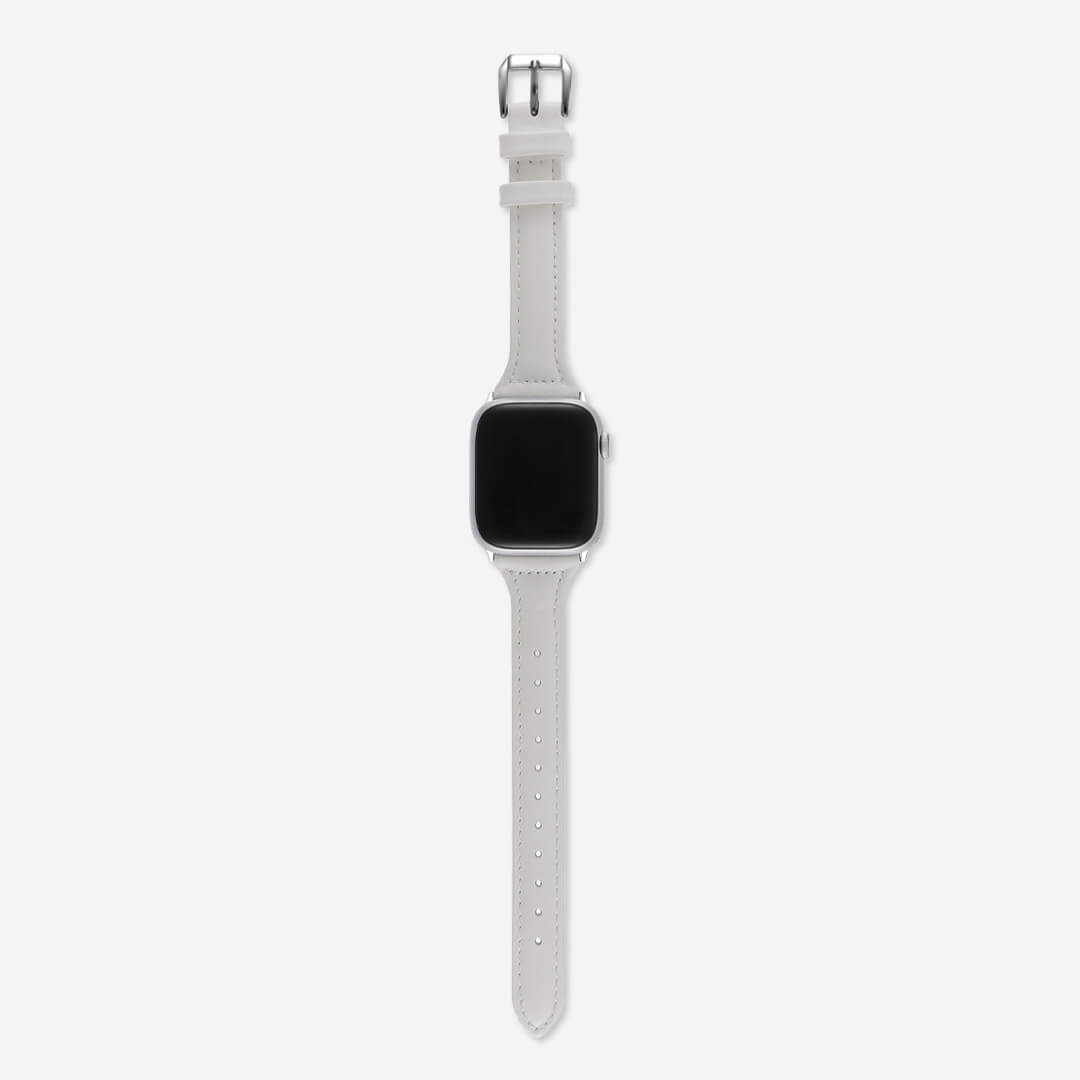 Slim Leather Apple Watch Band - White