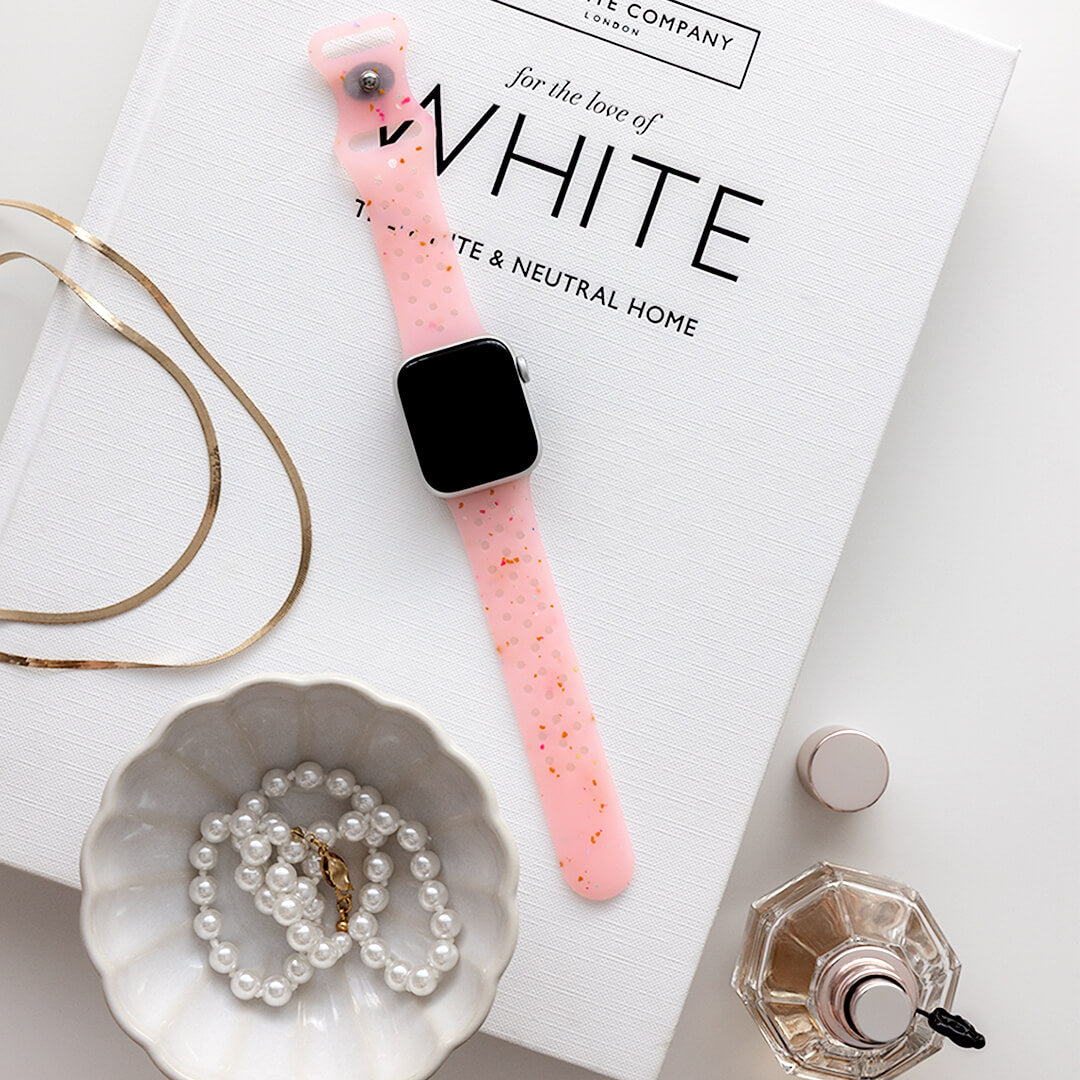 Speckled Silicone Sports Apple Watch Band - Jelly Pink