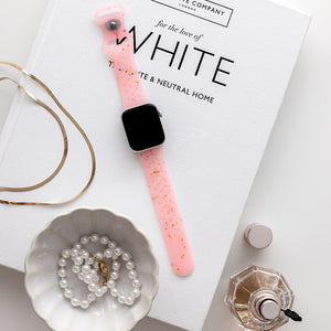 Speckled Silicone Sports Apple Watch Band - Jelly Pink