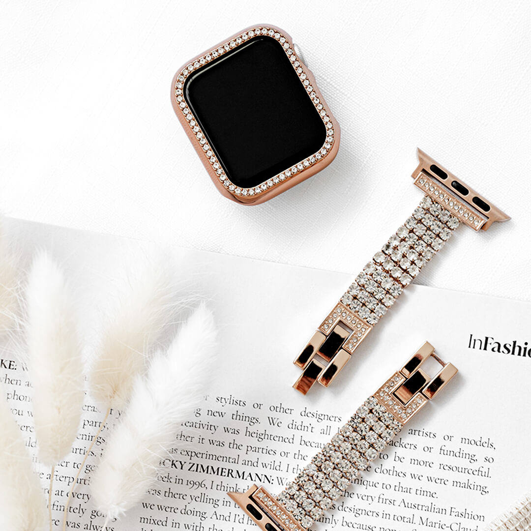 Apple Watch Single Halo Crystal Bumper Case - Vintage Rose Gold