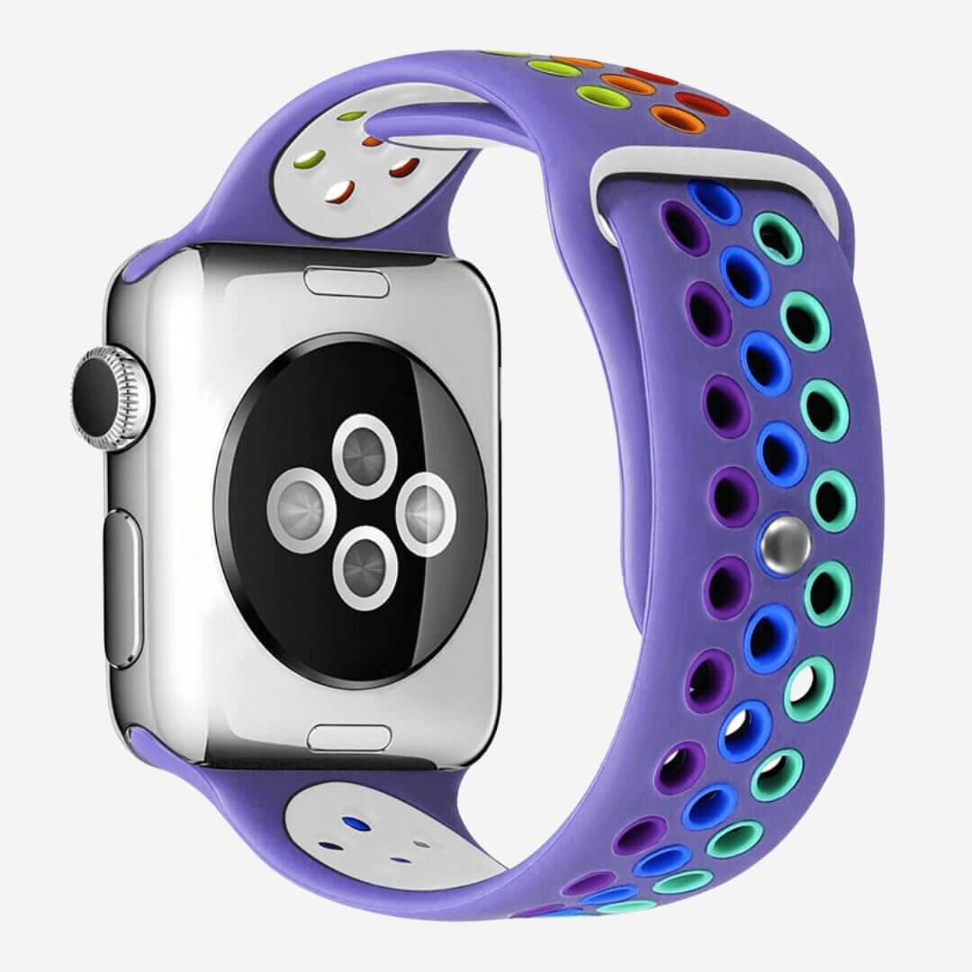 Silicone Sports Apple Watch Band - Violet/Pride