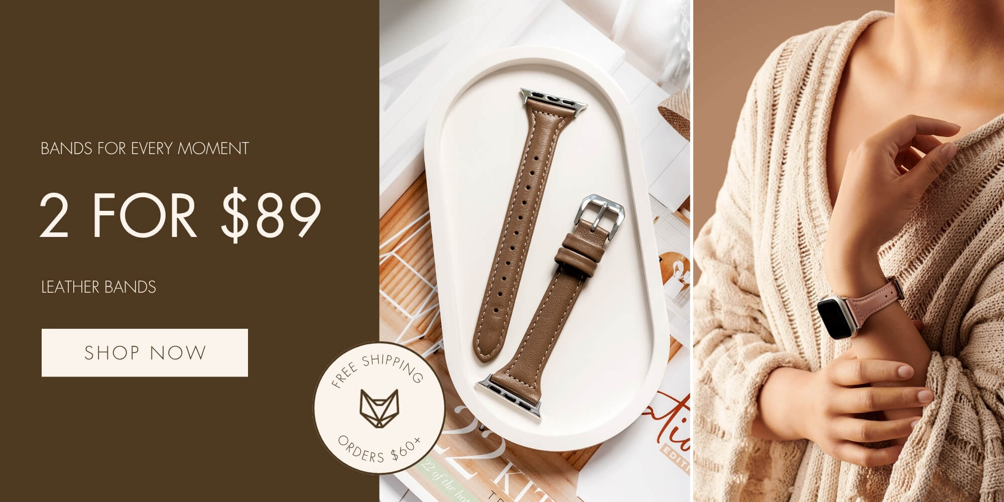 2 for $89  Leather Bands {SHOP NOW}